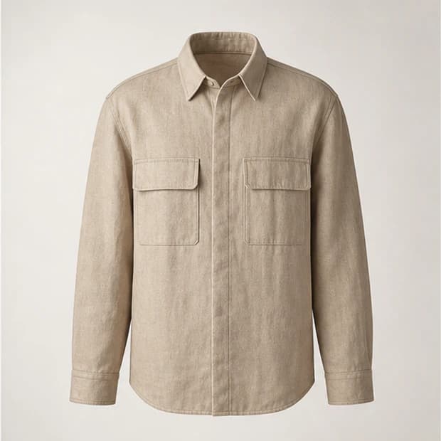 Linen Overshirt, front view